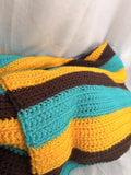 Chunky Crochet Striped Double Sized Blanket